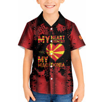 Personalised My Heart My Country My Macedonia Kid Hawaiian Shirt Grunge Style