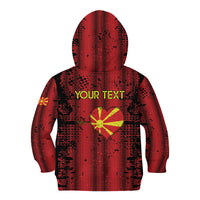 Personalised My Heart My Country My Macedonia Kid Hoodie Grunge Style