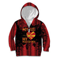Personalised My Heart My Country My Macedonia Kid Hoodie Grunge Style