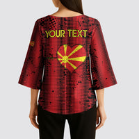 Personalised My Heart My Country My Macedonia Kimono Sleeve Blouse Grunge Style
