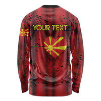 Personalised My Heart My Country My Macedonia Long Sleeve Shirt Grunge Style