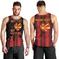 Personalised My Heart My Country My Macedonia Men Tank Top Grunge Style