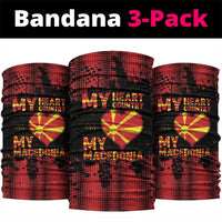 My Heart My Country My Macedonia Neck Gaiter Grunge Style