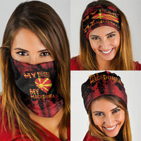 My Heart My Country My Macedonia Neck Gaiter Grunge Style