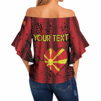 Personalised My Heart My Country My Macedonia Off Shoulder Wrap Waist Top Grunge Style