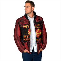 Personalised My Heart My Country My Macedonia Padded Jacket Grunge Style