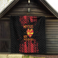My Heart My Country My Macedonia Quilt Grunge Style