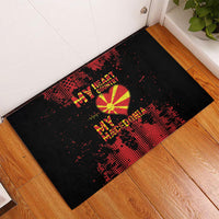 My Heart My Country My Macedonia Rubber Doormat Grunge Style