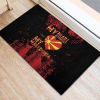 My Heart My Country My Macedonia Rubber Doormat Grunge Style