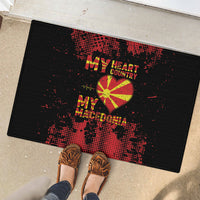 My Heart My Country My Macedonia Rubber Doormat Grunge Style