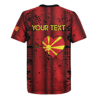 Personalised My Heart My Country My Macedonia Rugby Jersey Grunge Style