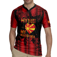 Personalised My Heart My Country My Macedonia Rugby Jersey Grunge Style