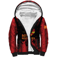 Personalised My Heart My Country My Macedonia Sherpa Hoodie Grunge Style