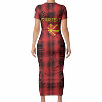 Personalised My Heart My Country My Macedonia Short Sleeve Bodycon Dress Grunge Style