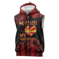 Personalised My Heart My Country My Macedonia Sleeveless Hoodie Grunge Style