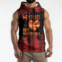 Personalised My Heart My Country My Macedonia Sleeveless Hoodie Grunge Style