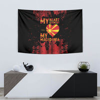 My Heart My Country My Macedonia Tapestry Grunge Style