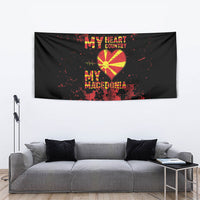 My Heart My Country My Macedonia Tapestry Grunge Style