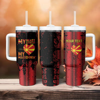 Personalised My Heart My Country My Macedonia Tumbler With Handle Grunge Style