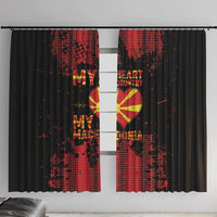 My Heart My Country My Macedonia Window Curtain Grunge Style