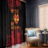My Heart My Country My Macedonia Window Curtain Grunge Style