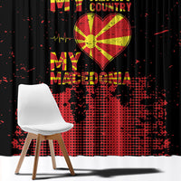 My Heart My Country My Macedonia Window Curtain Grunge Style