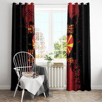 My Heart My Country My Macedonia Window Curtain Grunge Style