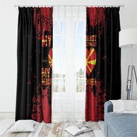 My Heart My Country My Macedonia Window Curtain Grunge Style