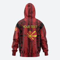 Personalised My Heart My Country My Macedonia Zip Hoodie Grunge Style