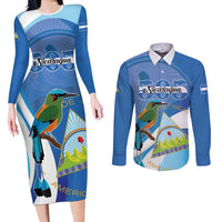 Nicaragua 505 Guardabarranco Couples Matching Long Sleeve Bodycon Dress and Long Sleeve Button Shirt En Dios confiamos - Wonder Print Shop