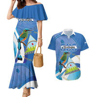 Nicaragua 505 Guardabarranco Couples Matching Mermaid Dress and Hawaiian Shirt En Dios confiamos - Wonder Print Shop