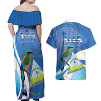 Nicaragua 505 Guardabarranco Couples Matching Off Shoulder Maxi Dress and Hawaiian Shirt En Dios confiamos - Wonder Print Shop