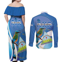 Nicaragua 505 Guardabarranco Couples Matching Off Shoulder Maxi Dress and Long Sleeve Button Shirt En Dios confiamos - Wonder Print Shop