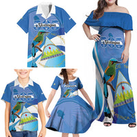 Nicaragua 505 Guardabarranco Family Matching Off Shoulder Maxi Dress and Hawaiian Shirt En Dios confiamos - Wonder Print Shop