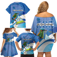 Nicaragua 505 Guardabarranco Family Matching Off Shoulder Short Dress and Hawaiian Shirt En Dios confiamos - Wonder Print Shop