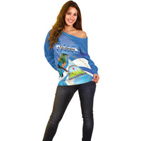Nicaragua 505 Guardabarranco Off Shoulder Sweater En Dios confiamos - Wonder Print Shop