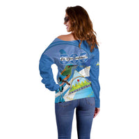 Nicaragua 505 Guardabarranco Off Shoulder Sweater En Dios confiamos - Wonder Print Shop