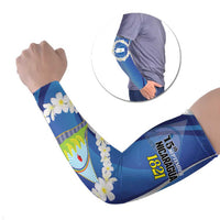 Nicaragua Independence Day 1821 Arm Sleeves Plumeria Floral - Wonder Print Shop