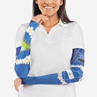 Nicaragua Independence Day 1821 Arm Sleeves Plumeria Floral - Wonder Print Shop