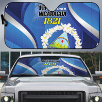 Nicaragua Independence Day 1821 Auto Sun Shade Plumeria Floral - Wonder Print Shop
