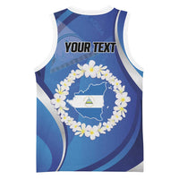 Personalized Nicaragua Independence Day 1821 Basketball Jersey Plumeria Floral - Wonder Print Shop
