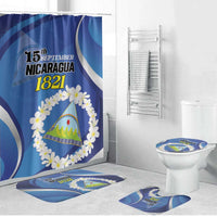 Nicaragua Independence Day 1821 Bathroom Set Plumeria Floral - Wonder Print Shop