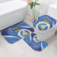 Nicaragua Independence Day 1821 Bathroom Set Plumeria Floral - Wonder Print Shop