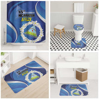 Nicaragua Independence Day 1821 Bathroom Set Plumeria Floral - Wonder Print Shop