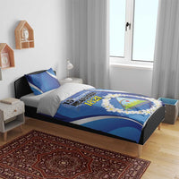 Nicaragua Independence Day 1821 Bedding Set Plumeria Floral - Wonder Print Shop