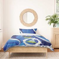 Nicaragua Independence Day 1821 Bedding Set Plumeria Floral - Wonder Print Shop
