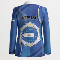 Personalized Nicaragua Independence Day 1821 Blazer Plumeria Floral - Wonder Print Shop