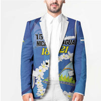Personalized Nicaragua Independence Day 1821 Blazer Plumeria Floral - Wonder Print Shop
