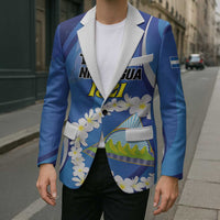 Personalized Nicaragua Independence Day 1821 Blazer Plumeria Floral - Wonder Print Shop