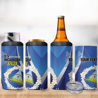 Personalized Nicaragua Independence Day 1821 4 in 1 Can Cooler Tumbler Plumeria Floral - Wonder Print Shop